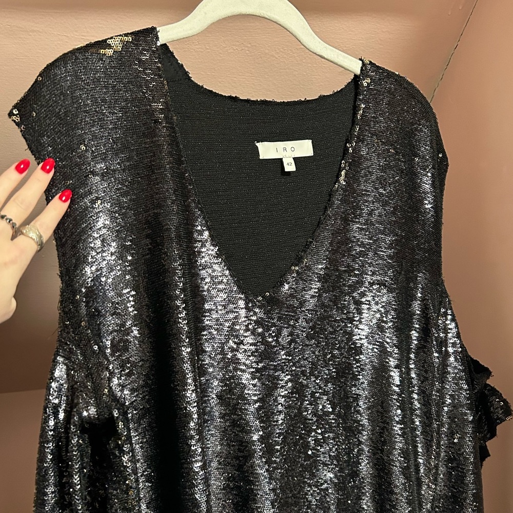 IRO cold shoulder sequin top